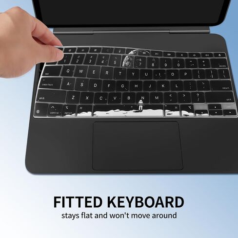 غطاء لوحة المفاتيح IMMOENUC لجهاز iPad Pro M4 (A2925/A2926) 2024، لوحة المفاتيح السحرية (إصدار الولايات المتحدة) 13 بوصة، غشاء واقي لوحة المفاتيح الملون، مادة سيليكون رقيقة مقاومة للماء (أسود ترابي) in Saudi Arabia