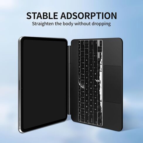 غطاء لوحة المفاتيح IMMOENUC لجهاز iPad Pro M4 (A2925/A2926) 2024، لوحة المفاتيح السحرية (إصدار الولايات المتحدة) 13 بوصة، غشاء واقي لوحة المفاتيح الملون، مادة سيليكون رقيقة مقاومة للماء (أسود ترابي) in Saudi Arabia