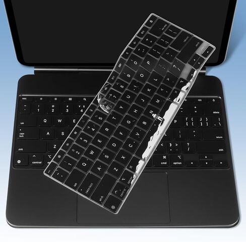 غطاء لوحة المفاتيح IMMOENUC لجهاز iPad Pro M4 (A2925/A2926) 2024، لوحة المفاتيح السحرية (إصدار الولايات المتحدة) 13 بوصة، غشاء واقي لوحة المفاتيح الملون، مادة سيليكون رقيقة مقاومة للماء (أسود ترابي) in Saudi Arabia