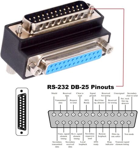 تشينيانغ RS232 DB25Pin المنفذ التسلسلي 90 درجة أسفل الزاوية موصل مواز LPT AES/EBU محول in Kuwait