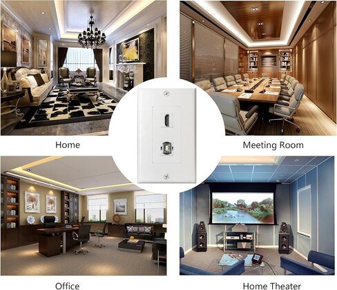 JULILOV 1Port HDMI & 1Port USB 2.0 B Female/A Female Wall Plate with Single Gang Low Voltage Mounting Bracket,Yomyrayhu,Works for Home Theater,Blu-ray Player,Printer and More in Kuwait