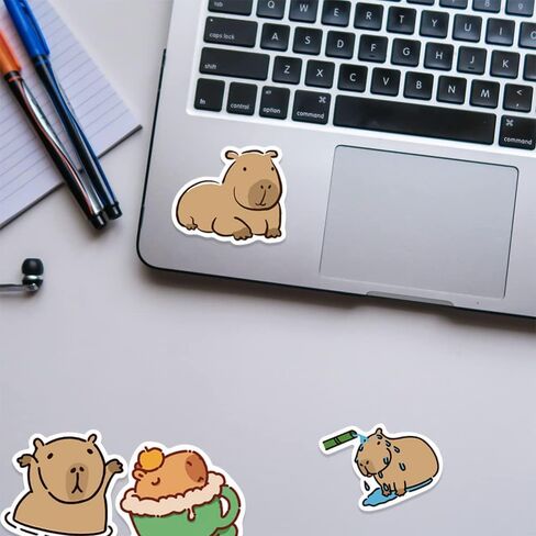 Kawaii Stickers, 50 Pcs Cute Animal Stickers Vinyl Waterproof Capybara Decals for Water Bottle Laptop Luggage Snowboard Guitar Scrapbook Phone Stickers Gifts for Teens Girls Kids Adult in Saudi Arabia