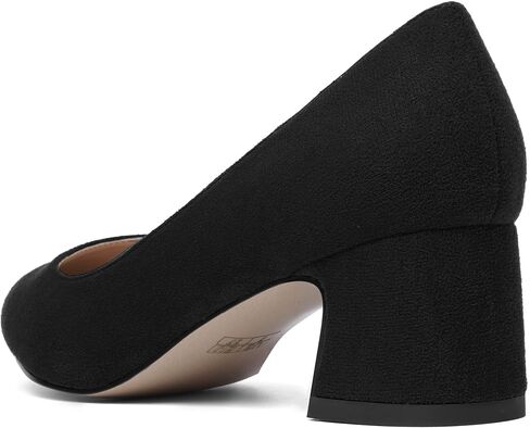 Womens Block Office Slip On Casual Suede Pointed Toe Chunky Low Heel Pumps Shoes 2 Inch in Kuwait