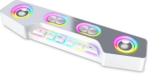 PC Speakers for Desktop, Bluetooth Computer Speakers Wireless for Gaming, Streaming, Party, E-Sport, RGB Speakers with Aux-in Audio Jack, Controllable RGB, Volume Button-A16 Black in Saudi Arabia