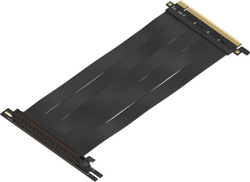 LINKUP {30 cm) PCIE 3.0 16x Shielded Extreme High-Speed Riser Cable Port Extension PCIE Card┃Black┃Right Angle┃3.0 Gen3 Compatible in Saudi Arabia