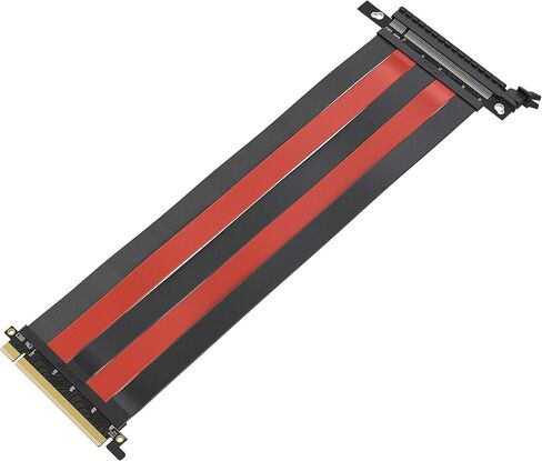 LINKUP {30 cm) PCIE 3.0 16x Shielded Extreme High-Speed Riser Cable Port Extension PCIE Card┃Black┃Right Angle┃3.0 Gen3 Compatible in Saudi Arabia