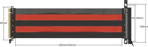 LINKUP {30 cm) PCIE 3.0 16x Shielded Extreme High-Speed Riser Cable Port Extension PCIE Card┃Black┃Right Angle┃3.0 Gen3 Compatible in Saudi Arabia