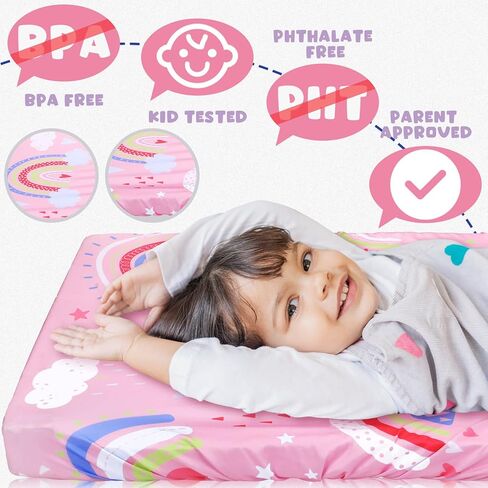Mixweer 4 قطع من ملاءات سرير الأطفال للرعاية النهارية للأطفال الصغار ومرحلة ما قبل المدرسة مقاس 24 × 48 × 4 بوصات غطاء حصيرة قيلولة للفتيات، غطاء وسادة قيلولة من القطن الناعم القابل للتنفس، حصيرة قيلولة، ملاءة سرير قياسية للرعاية النهارية in Saudi Arabia