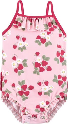 Hudson Baby Baby Girl's Toddler Swimsuit, Pink Strawberry, 9-12 Months in Saudi Arabia