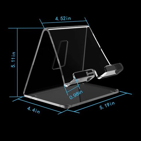 Acrylic Desk Tablet Stand, Clear Tablet Holder, Desktop iPad Stand, Compatible with Tablet Such As iPad Air Mini Pro, Phone 13 Pro 12 Mini 11 XS Max XR X 6 7 8 Plus (4-13 inch) in Saudi Arabia