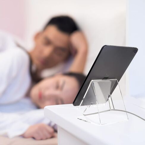 Acrylic Desk Tablet Stand, Clear Tablet Holder, Desktop iPad Stand, Compatible with Tablet Such As iPad Air Mini Pro, Phone 13 Pro 12 Mini 11 XS Max XR X 6 7 8 Plus (4-13 inch) in Saudi Arabia