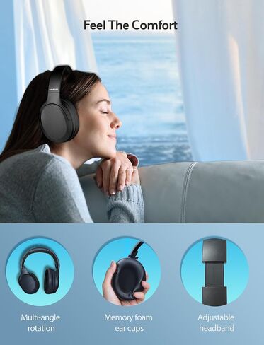 INFURTURE Q3 Active Noise Cancelling Headphones, Wireless Over Ear Bluetooth Headphones, Deep Bass Headset, Ambient Sound Mode,Low Latency, Memory Foam Ear Cups,60H Playtime in Saudi Arabia