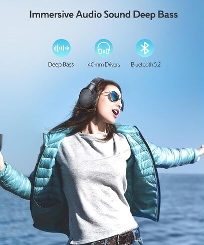 INFURTURE Q3 Active Noise Cancelling Headphones, Wireless Over Ear Bluetooth Headphones, Deep Bass Headset, Ambient Sound Mode,Low Latency, Memory Foam Ear Cups,60H Playtime in Saudi Arabia