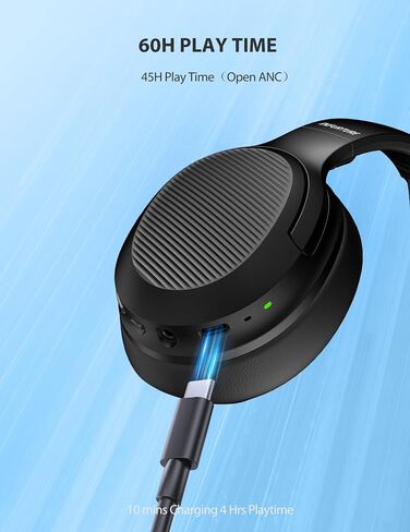 INFURTURE Q3 Active Noise Cancelling Headphones, Wireless Over Ear Bluetooth Headphones, Deep Bass Headset, Ambient Sound Mode,Low Latency, Memory Foam Ear Cups,60H Playtime in Saudi Arabia