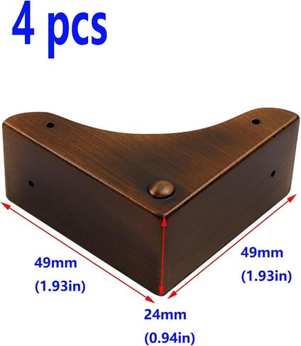 Antrader Box Metal Corner Protector,Zinc Alloy Furniture Corner Protector,Decorative Edge Cover Safety Guard,Pack of 4(49×49×24mm in Saudi Arabia