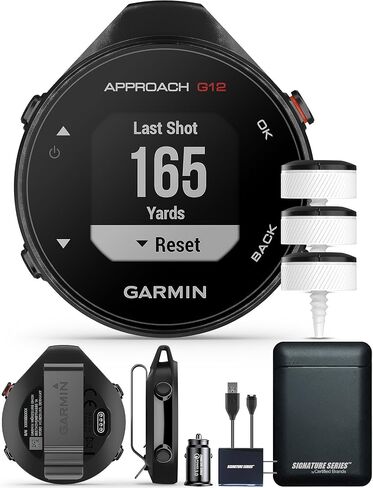 Garmin Approach G12 Golfing Handheld | Preloaded with 42k CourseView Maps | Scorekeeping Functionality | Uploads Scores to Garmin Golf App | Sunlight Readable Display with Signature Cloth Bundle in Saudi Arabia