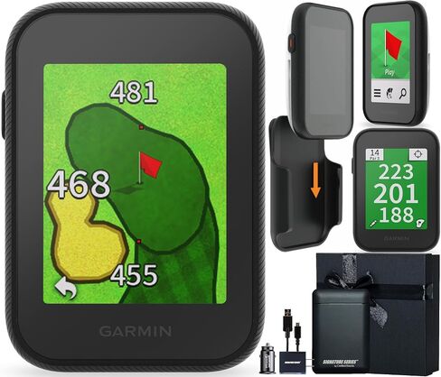 Garmin Approach G12 Golfing Handheld | Preloaded with 42k CourseView Maps | Scorekeeping Functionality | Uploads Scores to Garmin Golf App | Sunlight Readable Display with Signature Cloth Bundle in Saudi Arabia