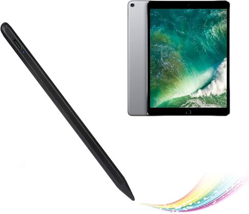 قلم إلكتروني لجهاز iPad Pro 10.5 بوصة، قلم رصاص ذو سعة نشطة متوافق مع أقلام Apple iPad Pro 10.5 بوصة، جيد في الرسم والكتابة، قلم قابل لإعادة الشحن من النوع C، أسود in Saudi Arabia