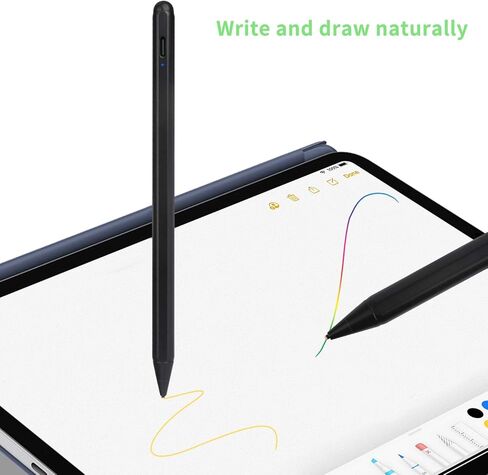 قلم إلكتروني لجهاز iPad Pro 10.5 بوصة، قلم رصاص ذو سعة نشطة متوافق مع أقلام Apple iPad Pro 10.5 بوصة، جيد في الرسم والكتابة، قلم قابل لإعادة الشحن من النوع C، أسود in Saudi Arabia