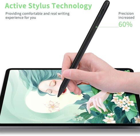 قلم إلكتروني لجهاز iPad Pro 10.5 بوصة، قلم رصاص ذو سعة نشطة متوافق مع أقلام Apple iPad Pro 10.5 بوصة، جيد في الرسم والكتابة، قلم قابل لإعادة الشحن من النوع C، أسود in Saudi Arabia