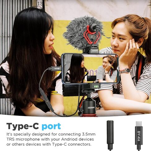 BOYA by-K4 USB-C to 3.5mm (TRS) Adapter(2.4 inch),AUX to USB C Microphone/Headphone Adapter Jack Converter, Compatible with TRS Microphone/Headphone/USB-C Android Phone/Laptop in Saudi Arabia