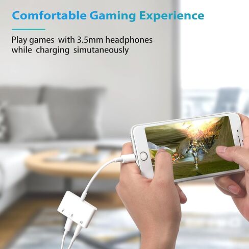 Microphone Adapter Compatible for iPhone iPad Lightning to Microphone Audio Adapter 3 in 1 Microphone Audio Jack and Charging Splitter for Live Streaming Compatible with iPhone 14 13 12 11 in Saudi Arabia