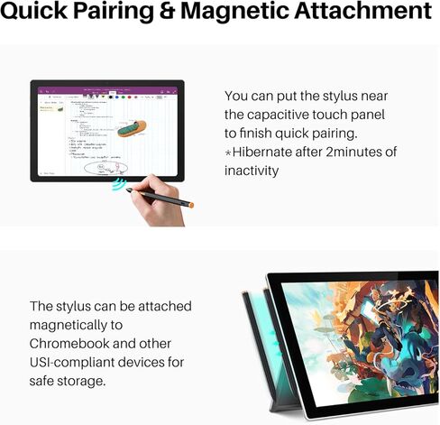 قلم HUION HS200 ذو سعة نشطة لجهاز Kamvas Slate 10، متوافق مع Chromebook in Kuwait