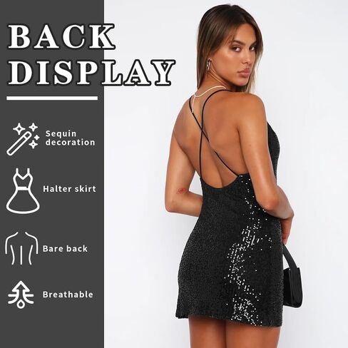 فستان نسائي رسمي للحفلات المسائية برقبة على شكل حرف V مزين بالترتر in Kuwait