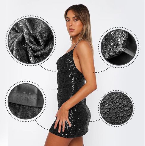 فستان نسائي رسمي للحفلات المسائية برقبة على شكل حرف V مزين بالترتر in Kuwait