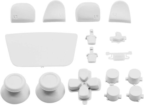 16Pcs Game Controller Replacement Buttons, Thumbsticks Joystick for PS5 Gamepad, Replacement Thumbstick Buttons for PS5 Controller (White) in Kuwait