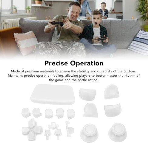 16Pcs Game Controller Replacement Buttons, Thumbsticks Joystick for PS5 Gamepad, Replacement Thumbstick Buttons for PS5 Controller (White) in Kuwait