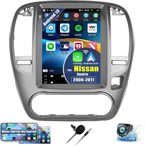 ستيريو سيارة Android 13 لسيارة Nissan Sentra 2006-2011 مع Apple Carplay وAndroid Auto، راديو سيارة بشاشة لمس عالية الدقة 9.7 بوصة مع نظام ملاحة GPS، WiFi، بلوتوث، راديو FM/RDS، HiFi، SWC، USB مزدوج + كاميرا احتياطية in Saudi Arabia