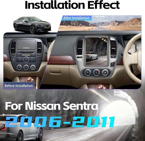 ستيريو سيارة Android 13 لسيارة Nissan Sentra 2006-2011 مع Apple Carplay وAndroid Auto، راديو سيارة بشاشة لمس عالية الدقة 9.7 بوصة مع نظام ملاحة GPS، WiFi، بلوتوث، راديو FM/RDS، HiFi، SWC، USB مزدوج + كاميرا احتياطية in Saudi Arabia