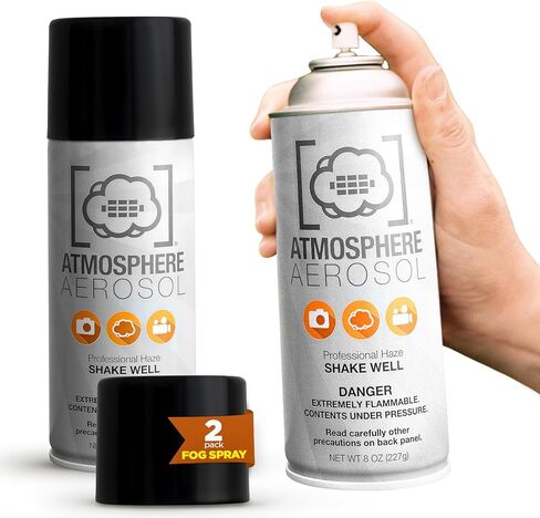 2 Pack - Haze/Fog Atmosphere Aerosol Spray for Photographers & Filmmakers - Photography Smoke and Light Ray Effects for Indoor and Outdoor Use - Spray Made in The USA - Safe Fog Machine Alternative in Saudi Arabia