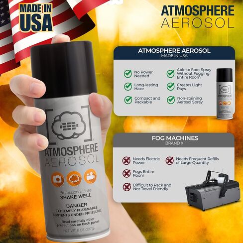 2 Pack - Haze/Fog Atmosphere Aerosol Spray for Photographers & Filmmakers - Photography Smoke and Light Ray Effects for Indoor and Outdoor Use - Spray Made in The USA - Safe Fog Machine Alternative in Saudi Arabia