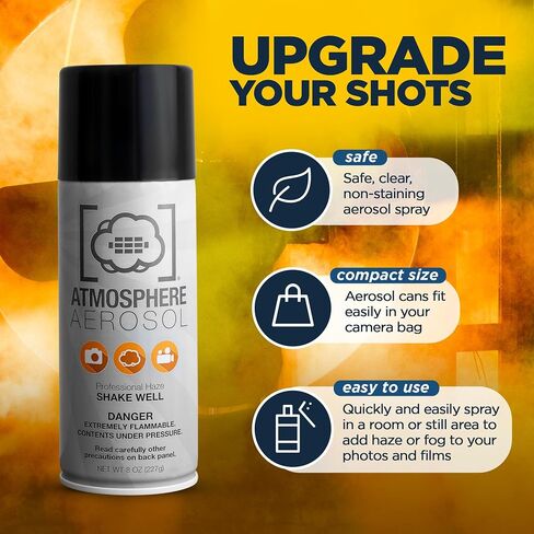 2 Pack - Haze/Fog Atmosphere Aerosol Spray for Photographers & Filmmakers - Photography Smoke and Light Ray Effects for Indoor and Outdoor Use - Spray Made in The USA - Safe Fog Machine Alternative in Saudi Arabia