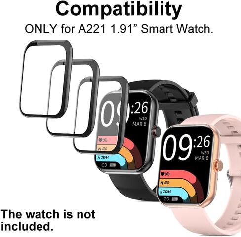 3D Screen Protectors Compatible with SOMTLERK A221 1.91" Smartwatch, 3pcs in Saudi Arabia