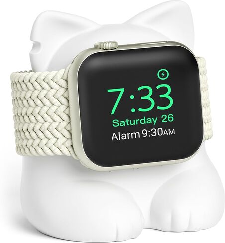 ELETIUO Charger Stand Compatible with Apple Watch Series 49/46/45/44/42/41/40/38mm iWatch Ultra2/Ultra/10/9/8/SE2/7/6/SE/5/4/3/2/1,Silicone Charging Dock Organizer Supports Night Stand Mode,Purple in Kuwait