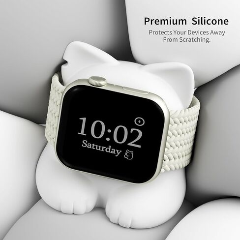 ELETIUO Charger Stand Compatible with Apple Watch Series 49/46/45/44/42/41/40/38mm iWatch Ultra2/Ultra/10/9/8/SE2/7/6/SE/5/4/3/2/1,Silicone Charging Dock Organizer Supports Night Stand Mode,Purple in Kuwait