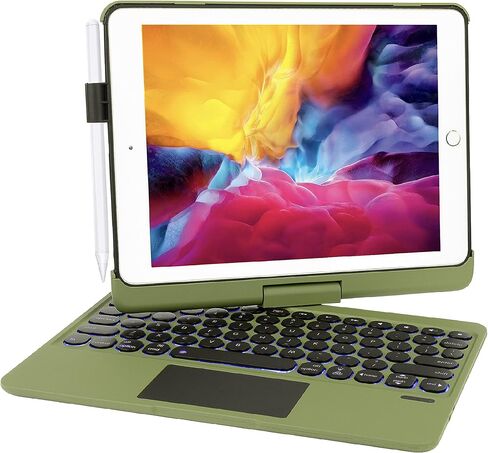 Keyboard Case for iPad Pro 10.2 inch 9th/8th/7th Generation, 360° Rotatable iPad Air 3& iPad Pro 10.5 inch Wireless Keyboard Case with Multi-touch Trackpad,7 Color Backlit (Midnight) in Saudi Arabia