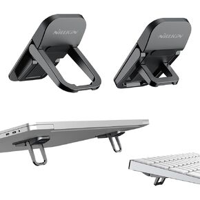 Nillkin Mini Laptop Feet, Computer Keyboard Stand for Desk, Flip Keyboard Riser with 3 Adjustable Angles, Portable Laptop Stand for MacBook, Dell, HP and Other 14-16 Inches Laptop, Black