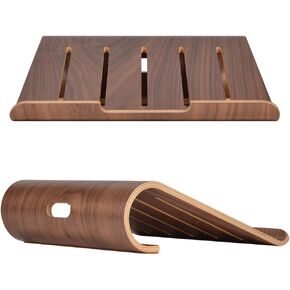 SAMDI Wooden Notebook Radiator Stand,Universal Desktop Shelf Wood Stand,Laptop Holder for MacBook Ipad Air Pro Mini Retina and Other Tablet and Laptop (Walnut)