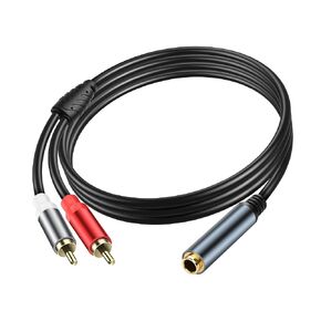 6.35mm to 2 RCA Cable 1/4 Inch TRS Female to Dual RCA Male Stereo Audio Cable 1/4 Inch TRS Jack to 2 RCA Audio Y Splitter Cable Dual RCA to 6.35mm Adapter Stereo Cable 5.9FT