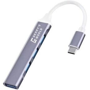 USB C to 4X USB A hub for Apple (Mac), Windows, Linux, with USB 3.0 and USB 2.0, OTG, iPad, MacBook Air, 5Gbps