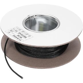 uxcell 100 Ft - 1/8 Inch Expandable Braided Cable Sleeve, PET Cable Management Wire Sleeving Cord Protector, Wire Wrap Loom Tube for TV Computer Audio, Office Home Devices, Black