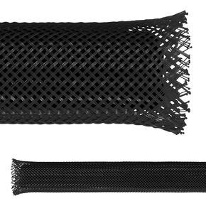 Electriduct 2.5" PET Expandable Braid Sleeving Flexible Wire Mesh Sleeve - 25 Feet - Black