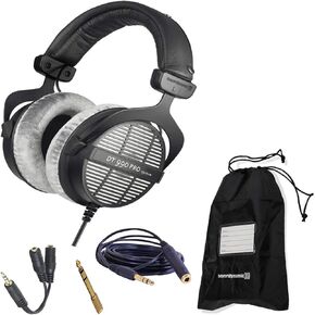 مجموعة سماعات الرأس Beyerdynamic DT 990 Pro 250 Ohm Open-Back Studio Mixing - تتضمن - حافظة ناعمة، ومقسم سماعة الرأس، والمزيد in Kuwait
