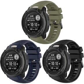 3 قطع من الأربطة المتوافقة مع إصدار Garmin Instinct 2X Solar التكتيكي / Instinct 2X Solar Watchbands، أحزمة معصم ناعمة قابلة للغسل مخصصة لساعة Garmin Instinct 2X الشمسية الذكية