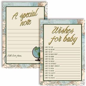Adventure Awaits Baby Wishes Cards 20, 4"x6" - Great Keepsake and Fun Activity for Baby Showers - Wishes for Baby Keepsakes Last Generations - Fill-In, Double-Sided Cards