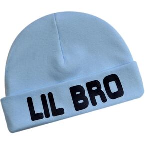 Lil Bro 100% Cotton Newborn Baby Beanie Hat for Little Brother